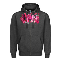 Charcoal Heather lpn breast cancer certified nursing assistant Zipper Hoodie - LillyAllenDesigns