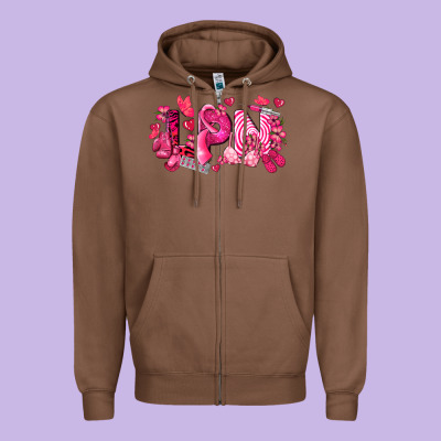 Lpn Breast Cancer Certified Nursing Assistant Zipper Hoodie Designed By Lillyallendesigns