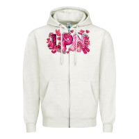 Oatmeal Heather lpn breast cancer certified nursing assistant Zipper Hoodie - LillyAllenDesigns