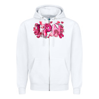White lpn breast cancer certified nursing assistant Zipper Hoodie - LillyAllenDesigns