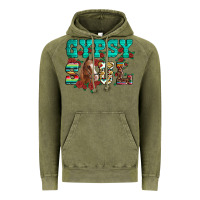Vintage Olive western gypsy soul horse roses serape aztec leopard Vintage Hoodie - Artiststas