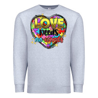Heather Grey love needs no words Premium Sweatshirt - NancyCooperArtShop