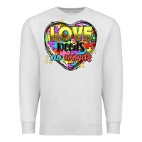 Oatmeal Heather love needs no words Premium Sweatshirt - NancyCooperArtShop