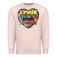 Pale Pink love needs no words Premium Sweatshirt - NancyCooperArtShop
