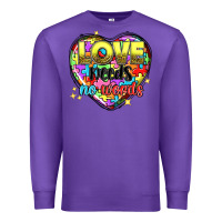 Purple love needs no words Premium Sweatshirt - NancyCooperArtShop