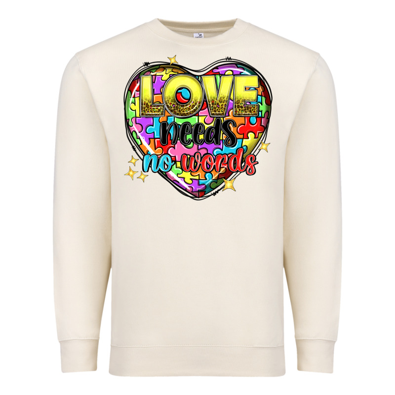 Love Needs No Words Premium Sweatshirt by NancyCooperArtShop | Teevron