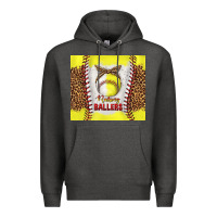 Charcoal Heather raising ballers with baseball and softball leopard tumbler tbs Premium Hoodie - TumblerDesignByShophia