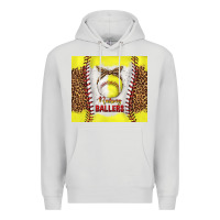 Dove Grey raising ballers with baseball and softball leopard tumbler tbs Premium Hoodie - TumblerDesignByShophia