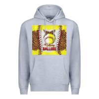 Heather Grey raising ballers with baseball and softball leopard tumbler tbs Premium Hoodie - TumblerDesignByShophia