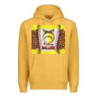 Mustard raising ballers with baseball and softball leopard tumbler tbs Premium Hoodie - TumblerDesignByShophia