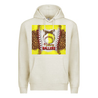 Oatmeal Heather raising ballers with baseball and softball leopard tumbler tbs Premium Hoodie - TumblerDesignByShophia