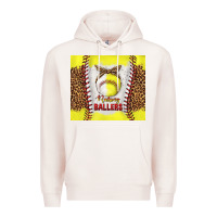 Pale Pink raising ballers with baseball and softball leopard tumbler tbs Premium Hoodie - TumblerDesignByShophia