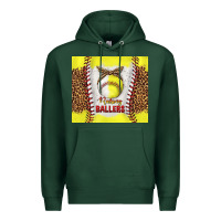 Sports Green raising ballers with baseball and softball leopard tumbler tbs Premium Hoodie - TumblerDesignByShophia