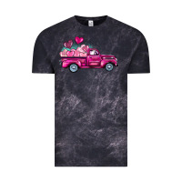 Cloud Black valentine's day pink truck Vintage Tee - BarkalooDesign