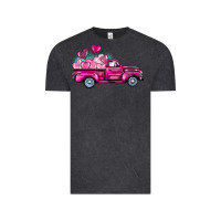 Vintage Black valentine's day pink truck Vintage Tee - BarkalooDesign
