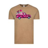 Vintage Coffee valentine's day pink truck Vintage Tee - BarkalooDesign