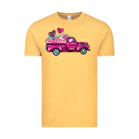 Vintage Mustard valentine's day pink truck Vintage Tee - BarkalooDesign