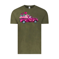 Vintage Olive valentine's day pink truck Vintage Tee - BarkalooDesign