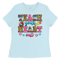 Baby Blue teach your heart out Ladies Tee - Zillion Design Studio