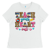 White teach your heart out Ladies Tee - Zillion Design Studio