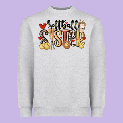 Softball Sister Heavyweight Sweatshirt Designed By Maliassmallbusiness
