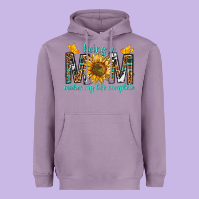 Being A Mom Makes My Life Complete Heavyweight Hoodie Designed By Texasbilliewilder
