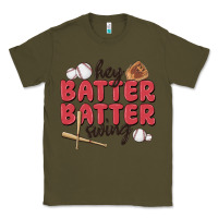 Army Green hey batter batter swing Classic Tee - MaliasSmallBusiness