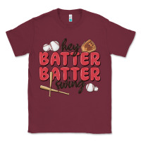 Burgundy hey batter batter swing Classic Tee - MaliasSmallBusiness