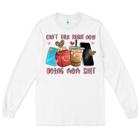 White can't talk right now doing mom shit Long Sleeve Tee - MaliasSmallBusiness