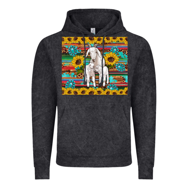 Goats Mom And Baby Sunflowers Gemstones Serape Leopard Glitter Wooden Vintage Hoodie by Artiststas | Teevron
