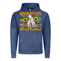 Vintage Denim goats mom and baby sunflowers gemstones serape leopard glitter wooden Vintage Hoodie - Artiststas