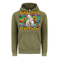 Vintage Olive goats mom and baby sunflowers gemstones serape leopard glitter wooden Vintage Hoodie - Artiststas