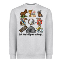 Heather Grey let me tell you a story Heavyweight Sweatshirt - MaliasSmallBusiness