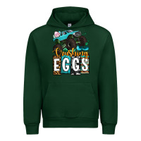 Forest Green Easter Day Monster truck crushing eggs Urban Hoodie - OliviaCreatesArt