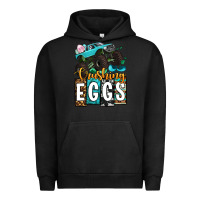 Pigment Black Easter Day Monster truck crushing eggs Urban Hoodie - OliviaCreatesArt