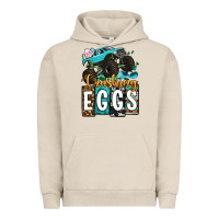 Pigment French Oak Easter Day Monster truck crushing eggs Urban Hoodie - OliviaCreatesArt
