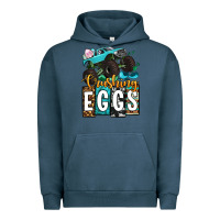Pigment Midnight Navy Easter Day Monster truck crushing eggs Urban Hoodie - OliviaCreatesArt