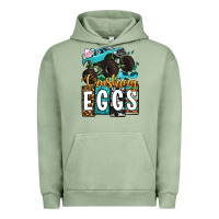 Pigment Oil Green Easter Day Monster truck crushing eggs Urban Hoodie - OliviaCreatesArt