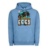 Pigment Pebble Blue Easter Day Monster truck crushing eggs Urban Hoodie - OliviaCreatesArt