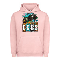 Pigment Salmon Easter Day Monster truck crushing eggs Urban Hoodie - OliviaCreatesArt
