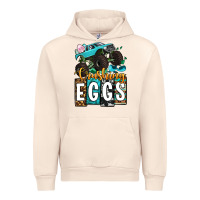 Sandshell Easter Day Monster truck crushing eggs Urban Hoodie - OliviaCreatesArt