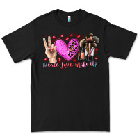 Black peace love makeup Premium Tee - RacoonDesign