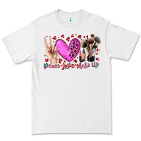 White peace love makeup Premium Tee - RacoonDesign