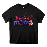Black American Mama 4th of july Heavy Core Tee - CowGirlArtShop
