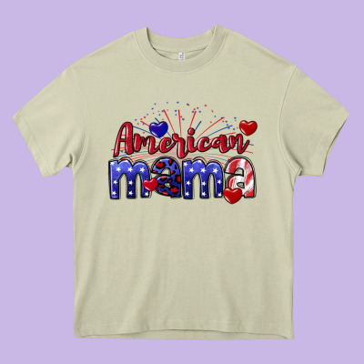 American Mama 4th Of July Heavy Core Tee Designed By Cowgirlartshop