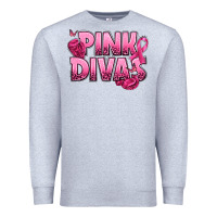 Heather Grey Pink Divas Breast Cancer Premium Sweatshirt - NancyCooperArtShop