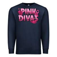 Navy Pink Divas Breast Cancer Premium Sweatshirt - NancyCooperArtShop