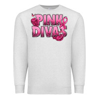 Oatmeal Heather Pink Divas Breast Cancer Premium Sweatshirt - NancyCooperArtShop