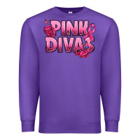 Purple Pink Divas Breast Cancer Premium Sweatshirt - NancyCooperArtShop