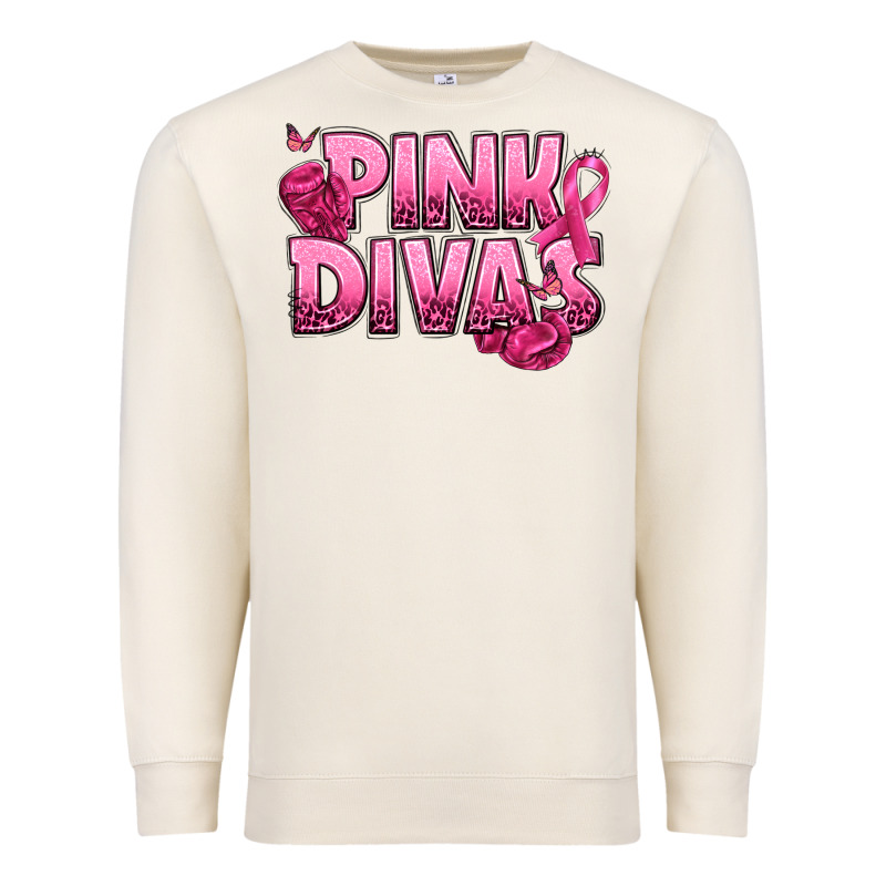 Pink Divas Breast Cancer Premium Sweatshirt by NancyCooperArtShop | Teevron